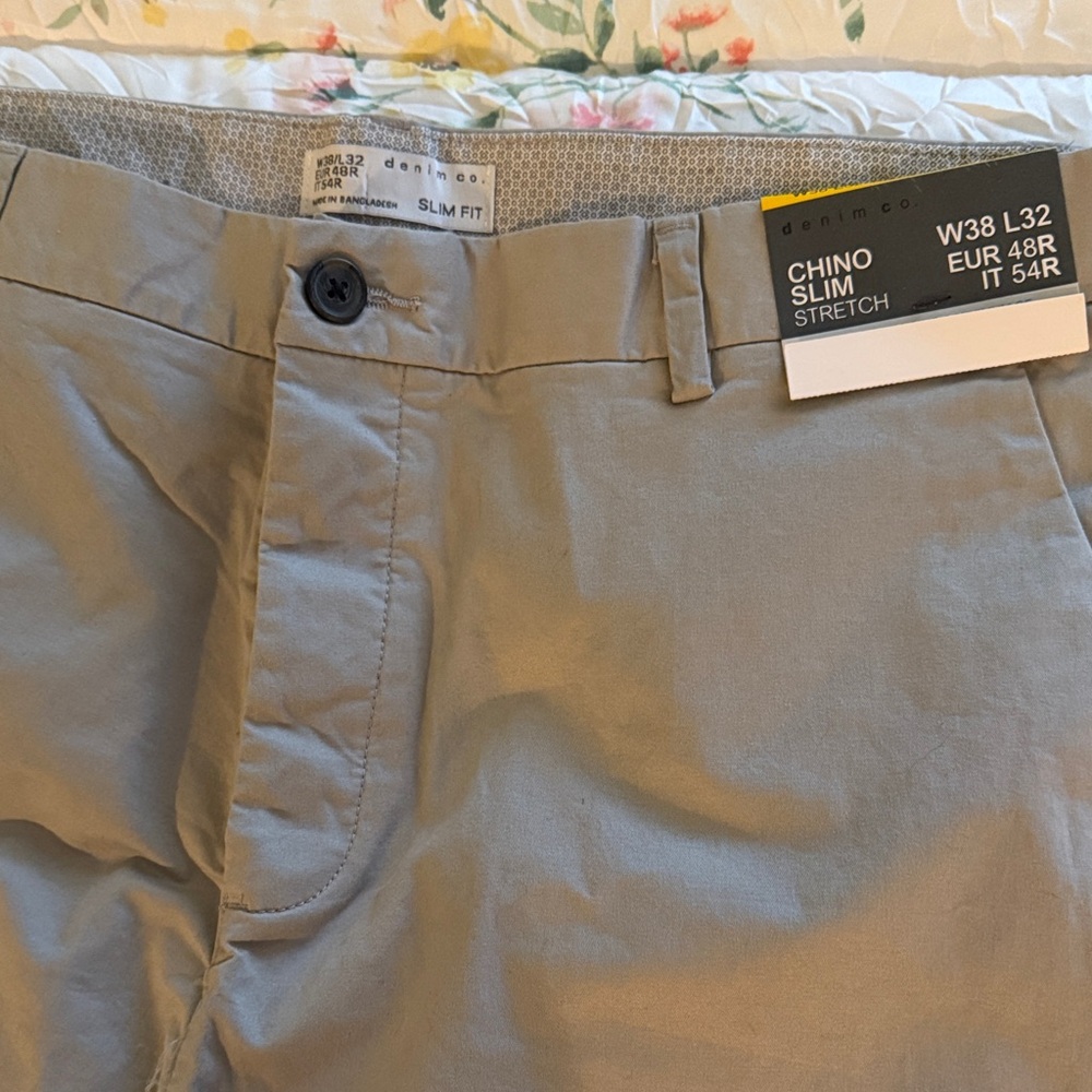 Denim&Co Slim Stretch Chinos - Light Khaki